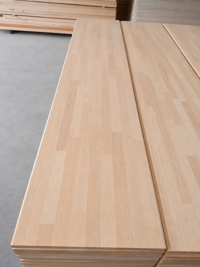 Two finished beech panels with clean surfaces and consistent lamination